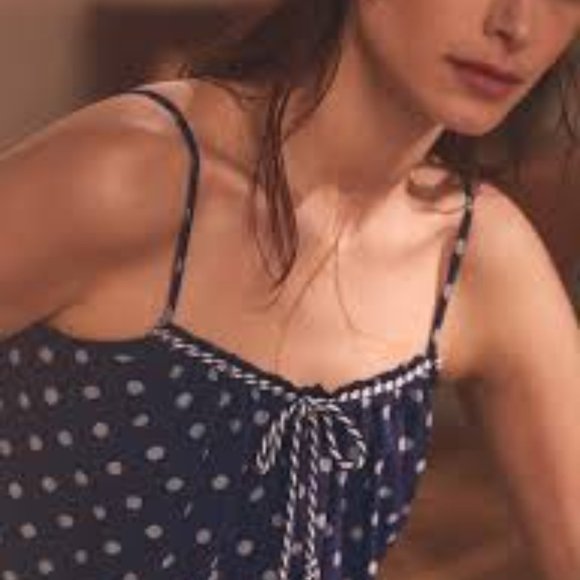 MELANIE LYNE: Polka Dot Print Top - navy - Picture 2 of 6